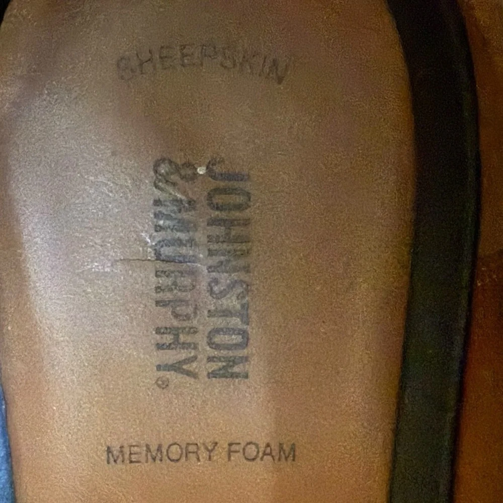 Johnston & Murphy Sheepskin Oxford Shoes 13W Brown Leather Memory Foam